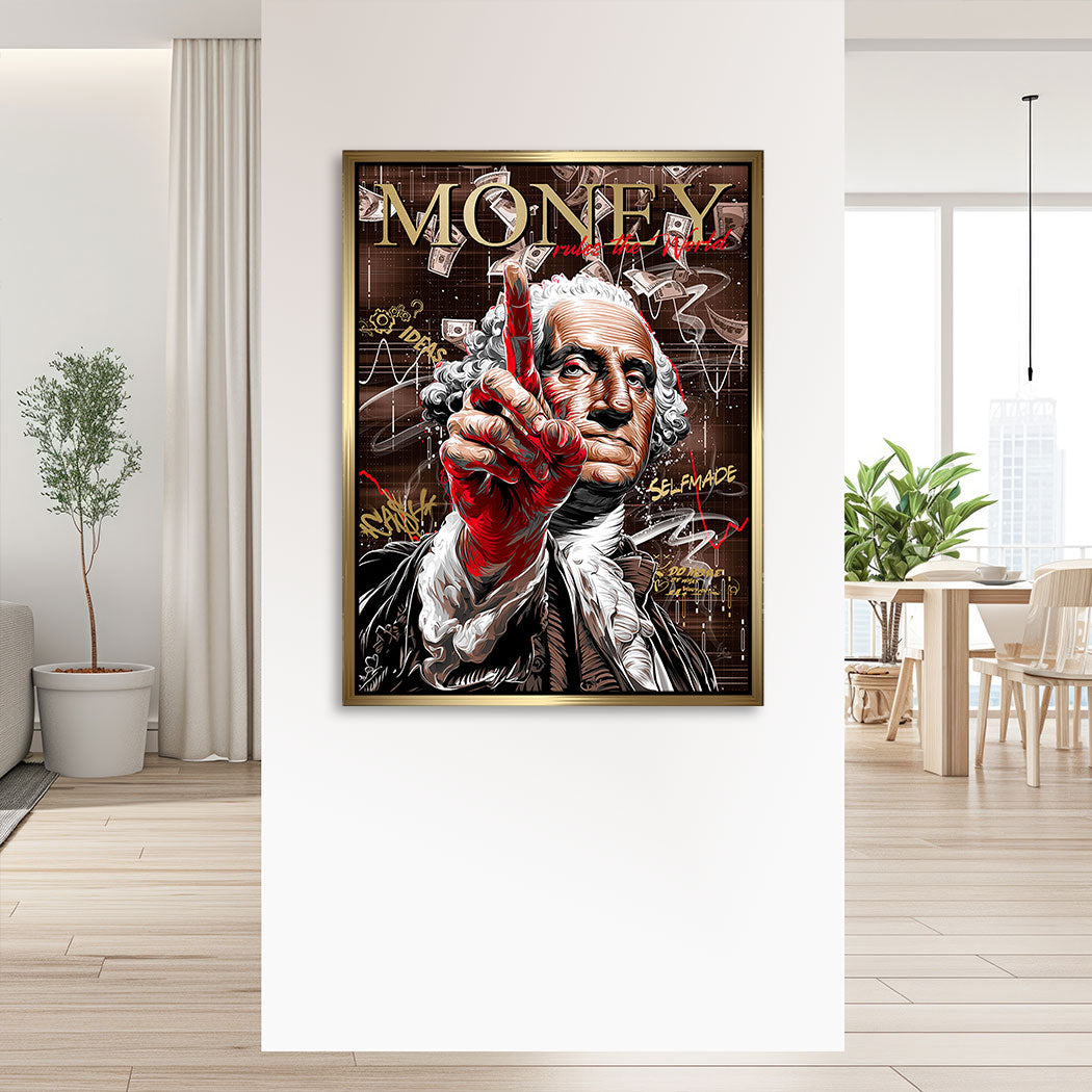 Money Rules The World Blattgold Bild kunstgestalten-24