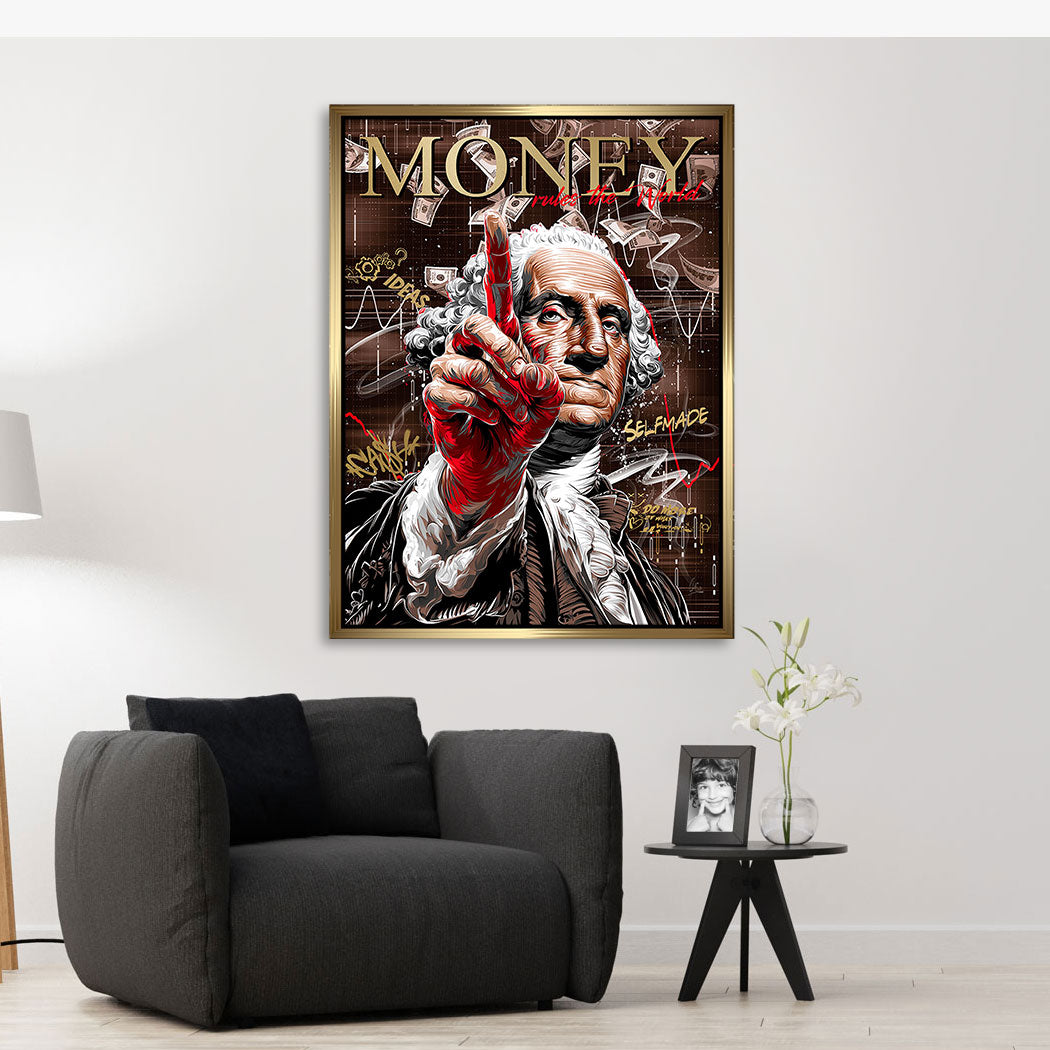 Money Rules The World Blattgold Bild kunstgestalten-24