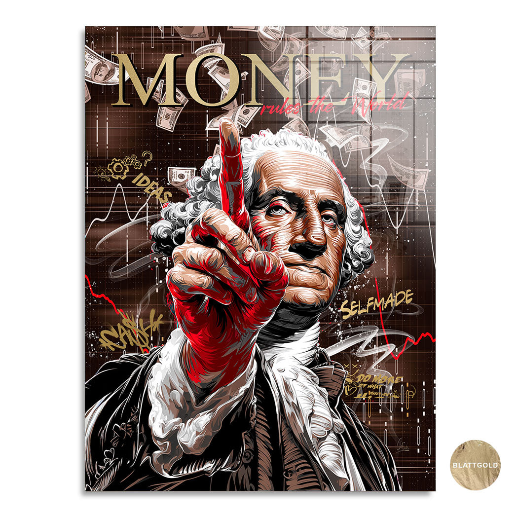 Money Rules The World Blattgold Bild kunstgestalten-24