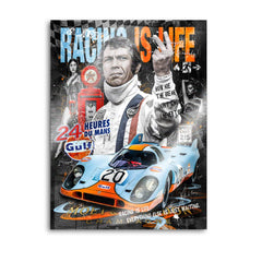Steve Porsche Racing Aludibond Gebürstet