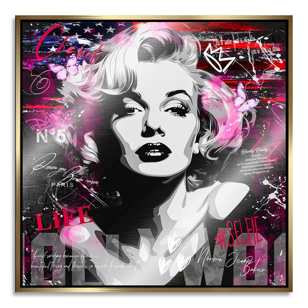 Marilyn Hollywood Pop Art Alu Gebürstet INGALERIE