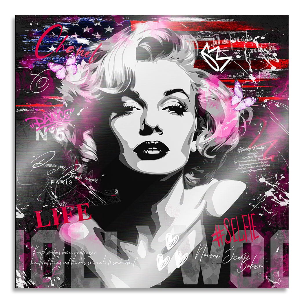 Marilyn Hollywood Pop Art Alu Gebürstet INGALERIE