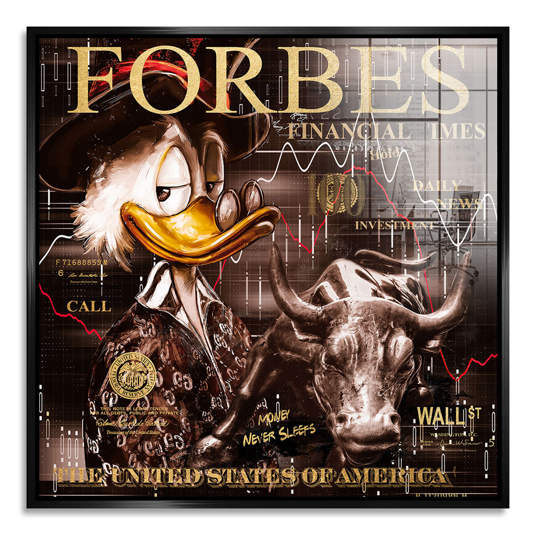 Blattgold Wandbild Dagobert Wallstreet-Style INGALERIE