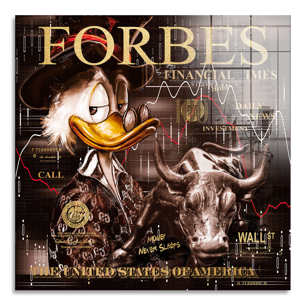 Blattgold Wandbild Dagobert Wallstreet-Style INGALERIE