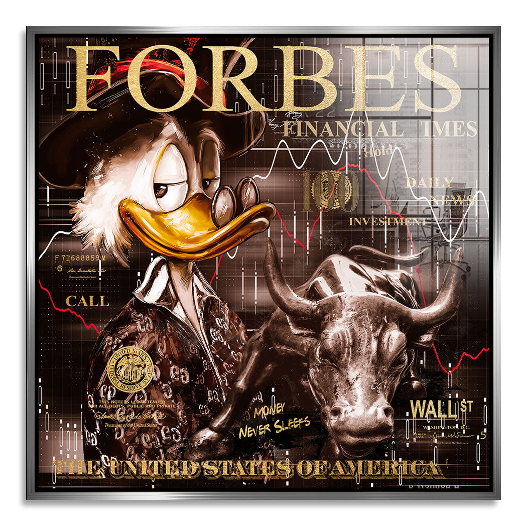 Blattgold Wandbild Dagobert Wallstreet-Style INGALERIE