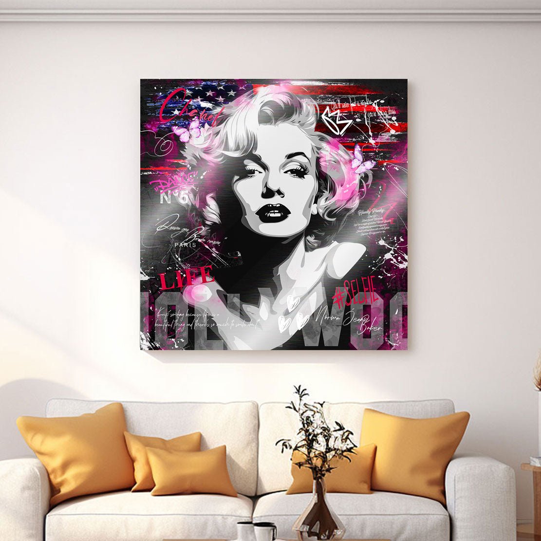 Marilyn Hollywood Pop Art Alu Gebürstet INGALERIE