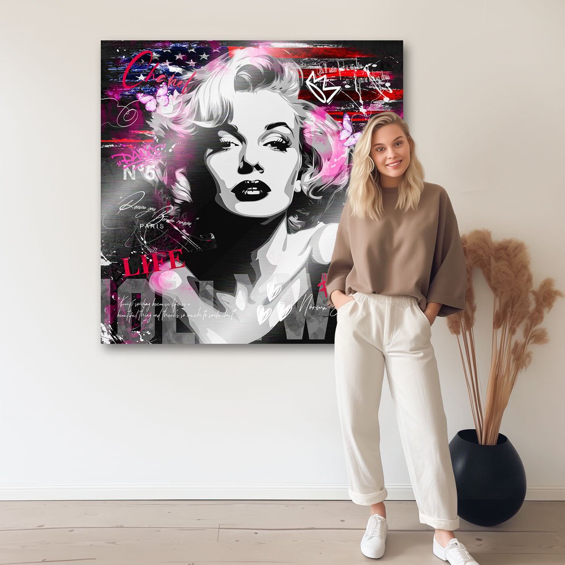 Marilyn Hollywood Pop Art Alu Gebürstet INGALERIE