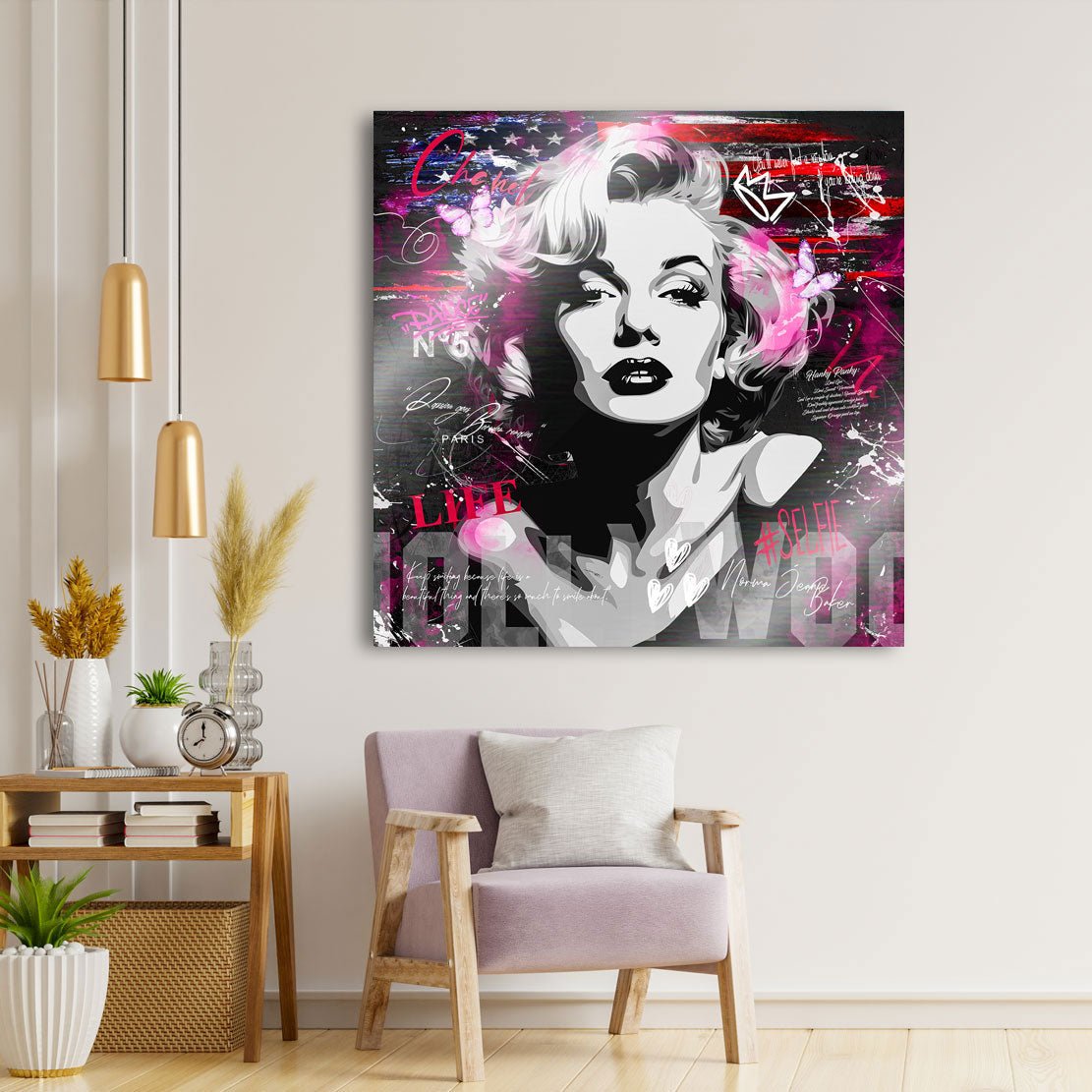 Marilyn Hollywood Pop Art Alu Gebürstet INGALERIE