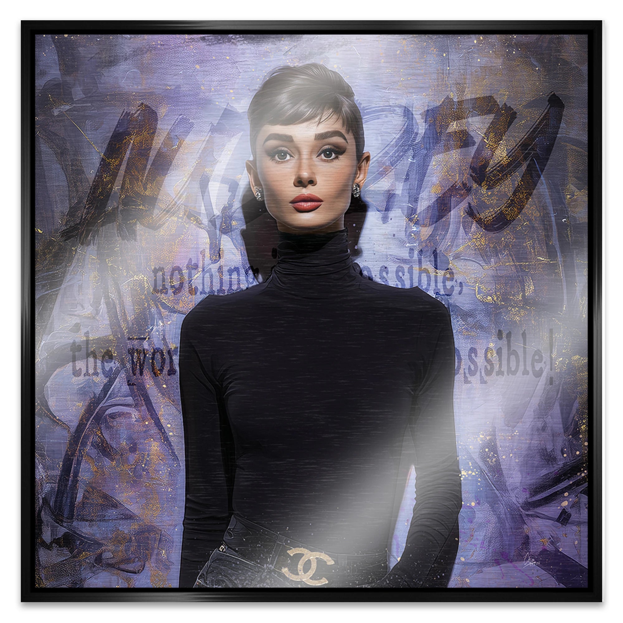 Audrey Hepburn Impossible Aluminiumbild gebürstet