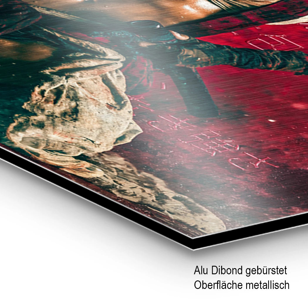 Rote Ronin Aluminiumbild gebürstet