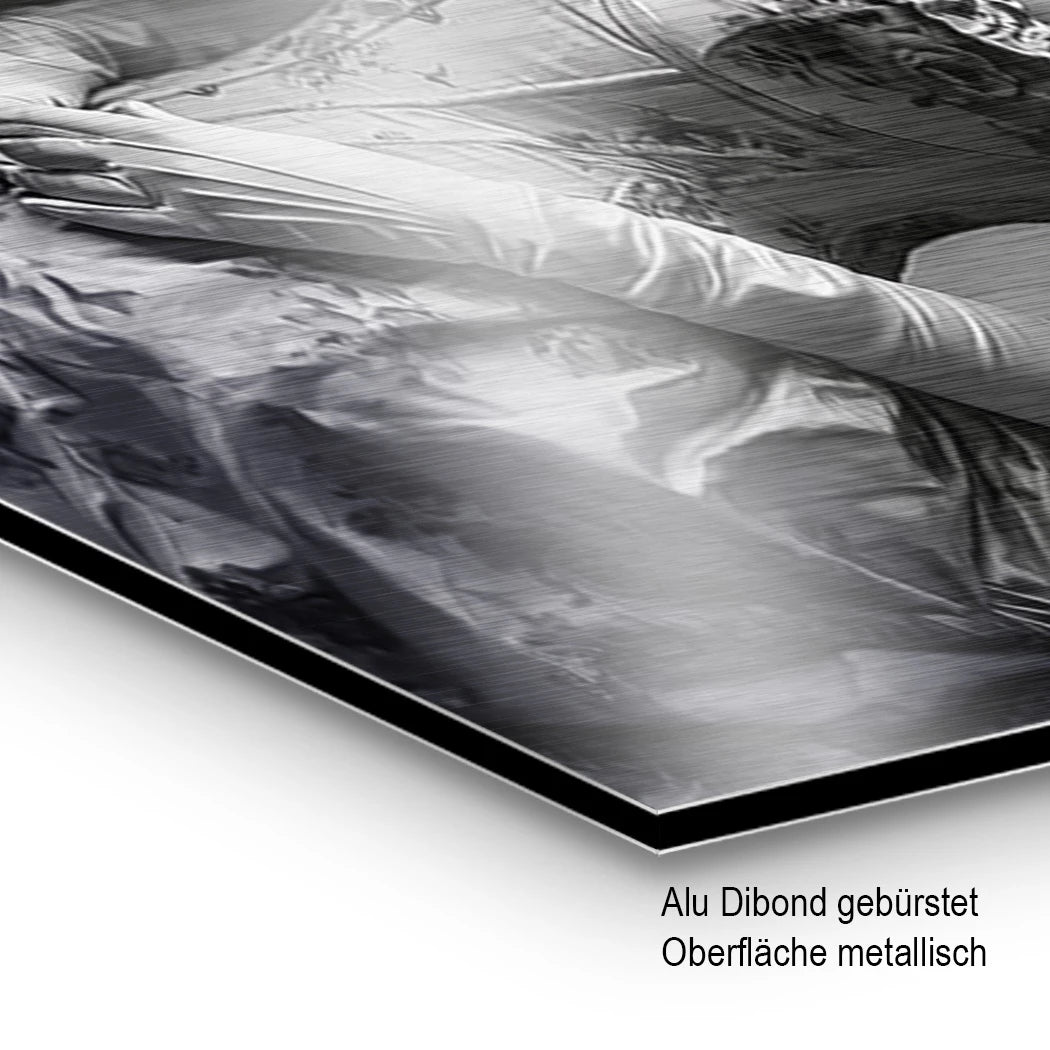 Barock Damen Aluminiumbild gebürstet