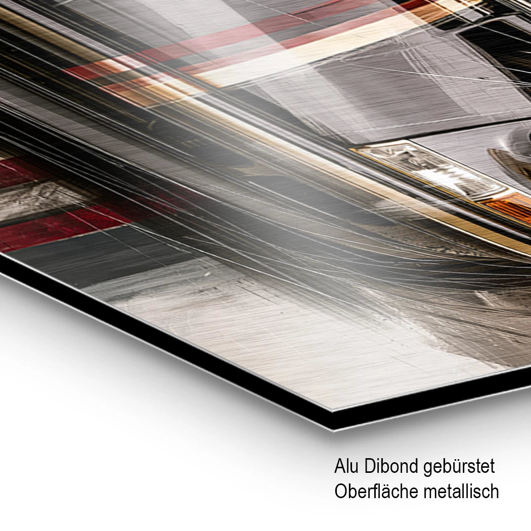 Porsche 911 Noble Aluminiumbild gebürstet