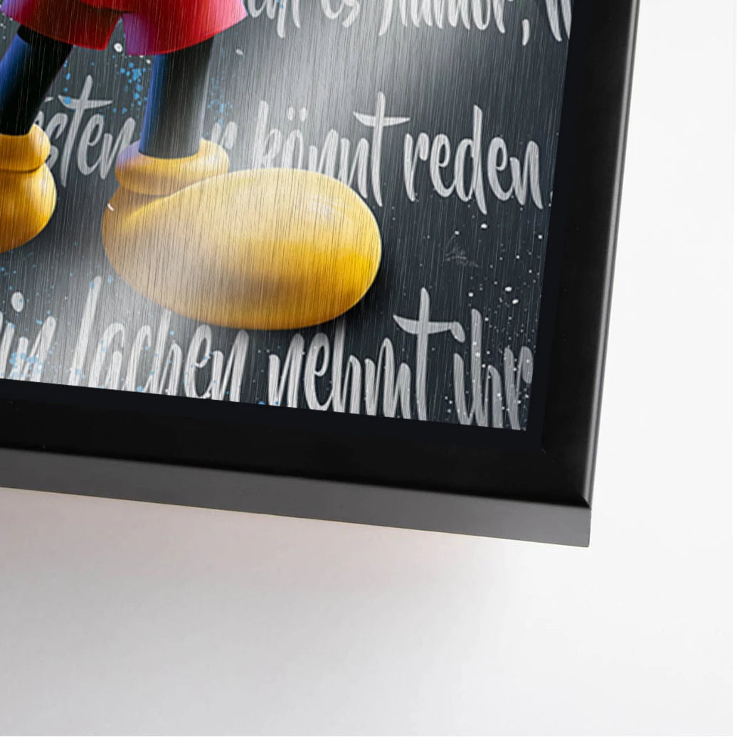 Micky Lacht Aluminiumbild gebürstet