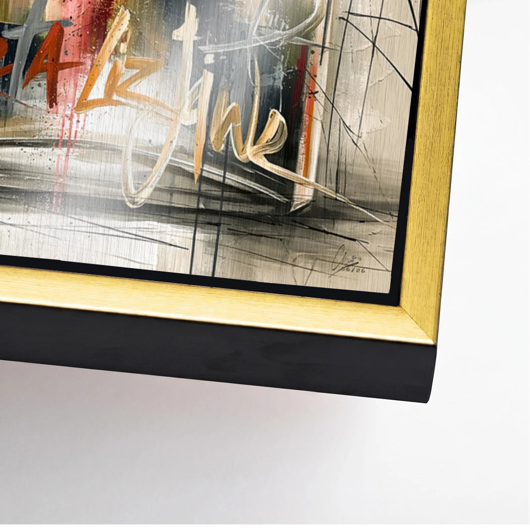 Chanel Graffiti Aluminiumbild gebürstet