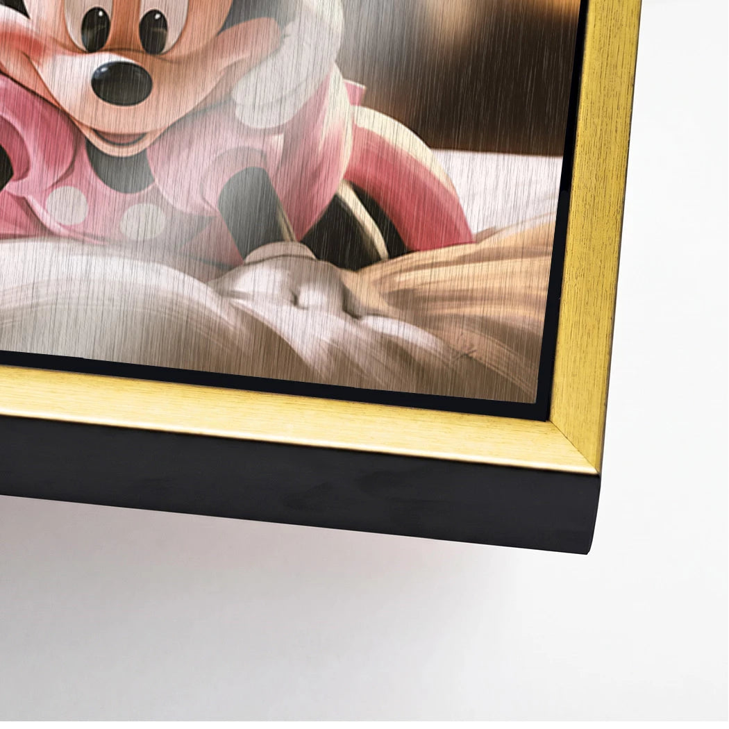 Mickey & Minnie Teamwork Aluminiumbild gebürstet
