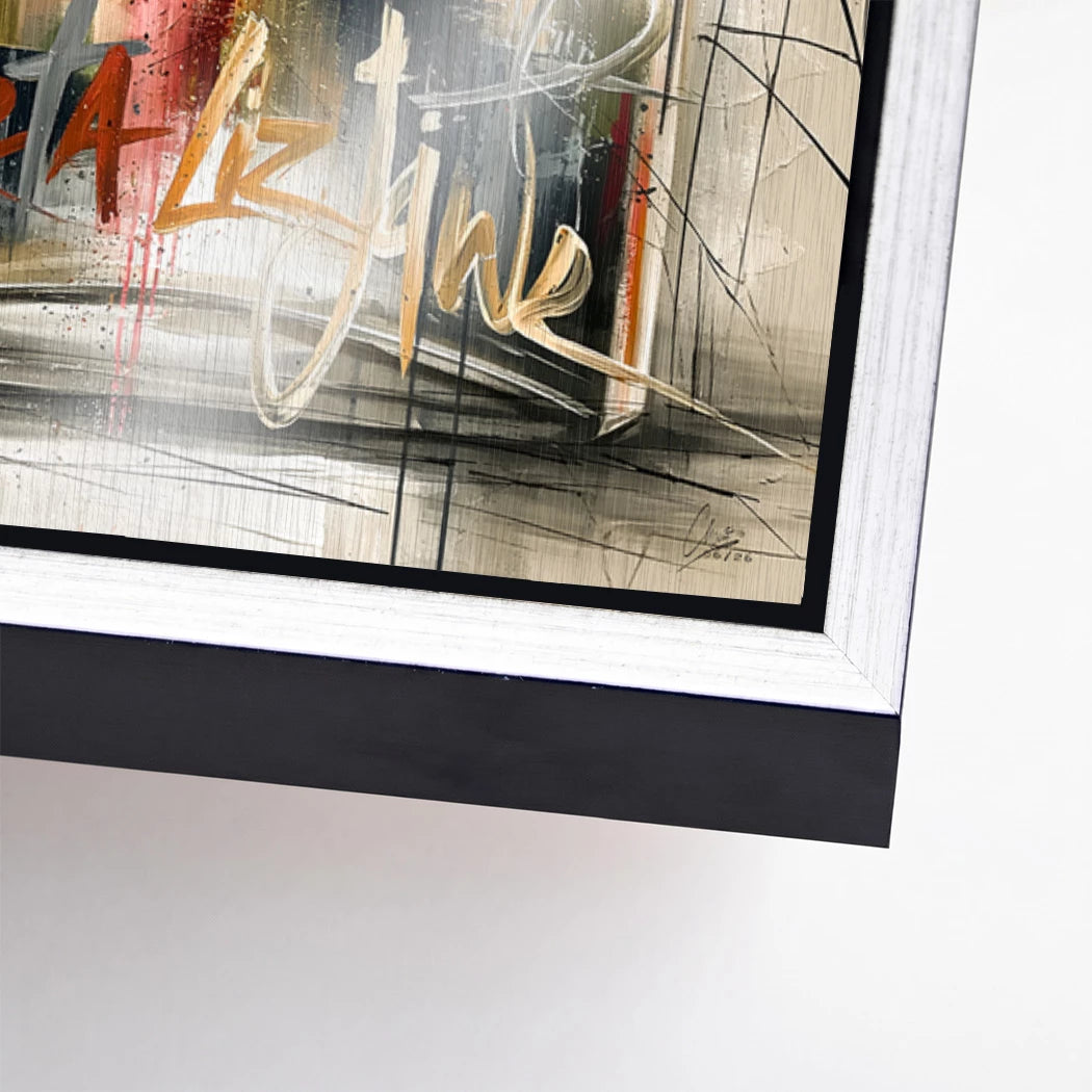 Chanel Graffiti Aluminiumbild gebürstet