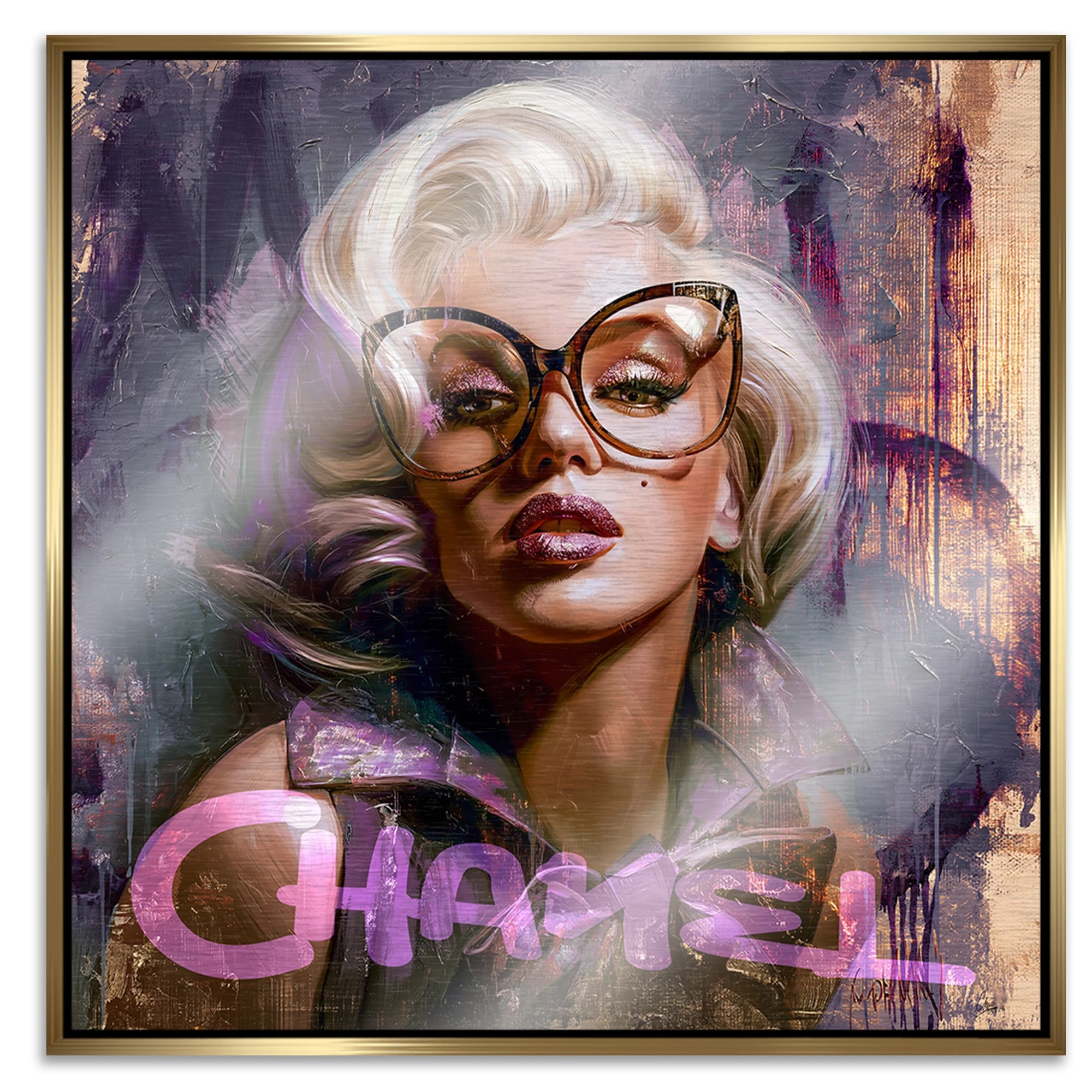 Monroe Chanel Chic Aluminiumbild gebürstet