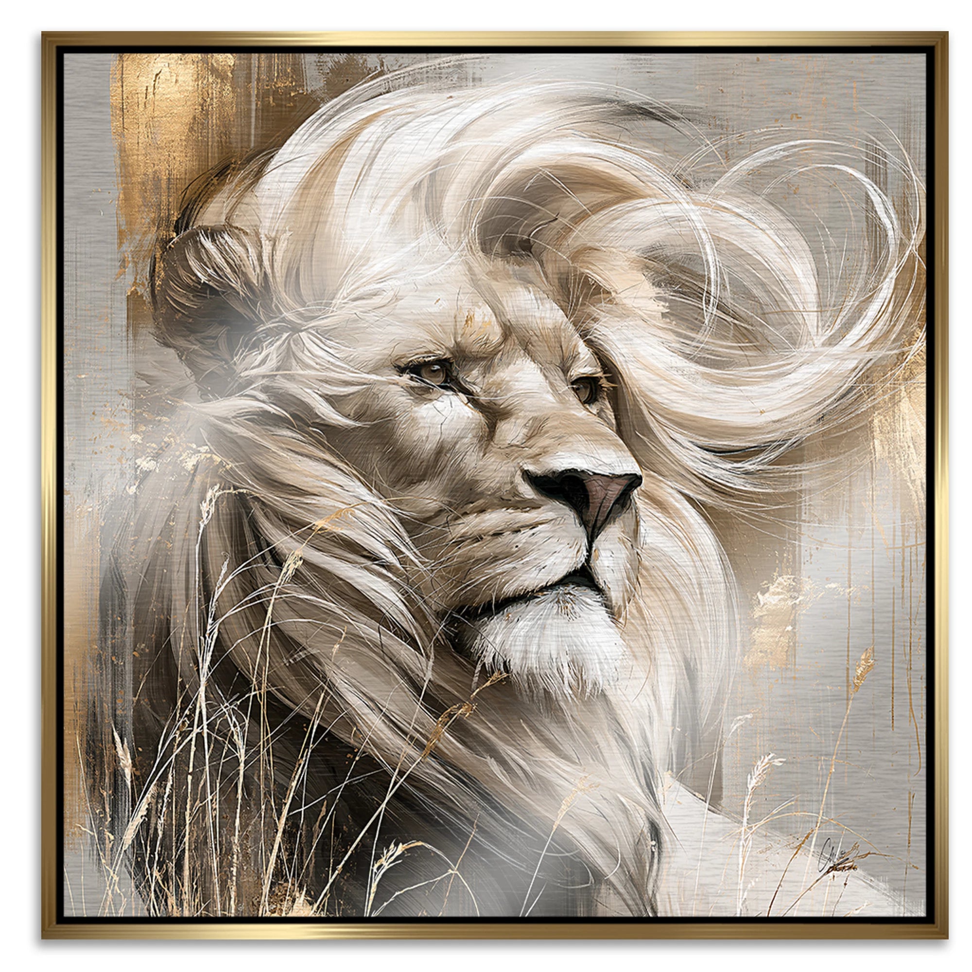 Silent Lion Aluminiumbild gebürstet