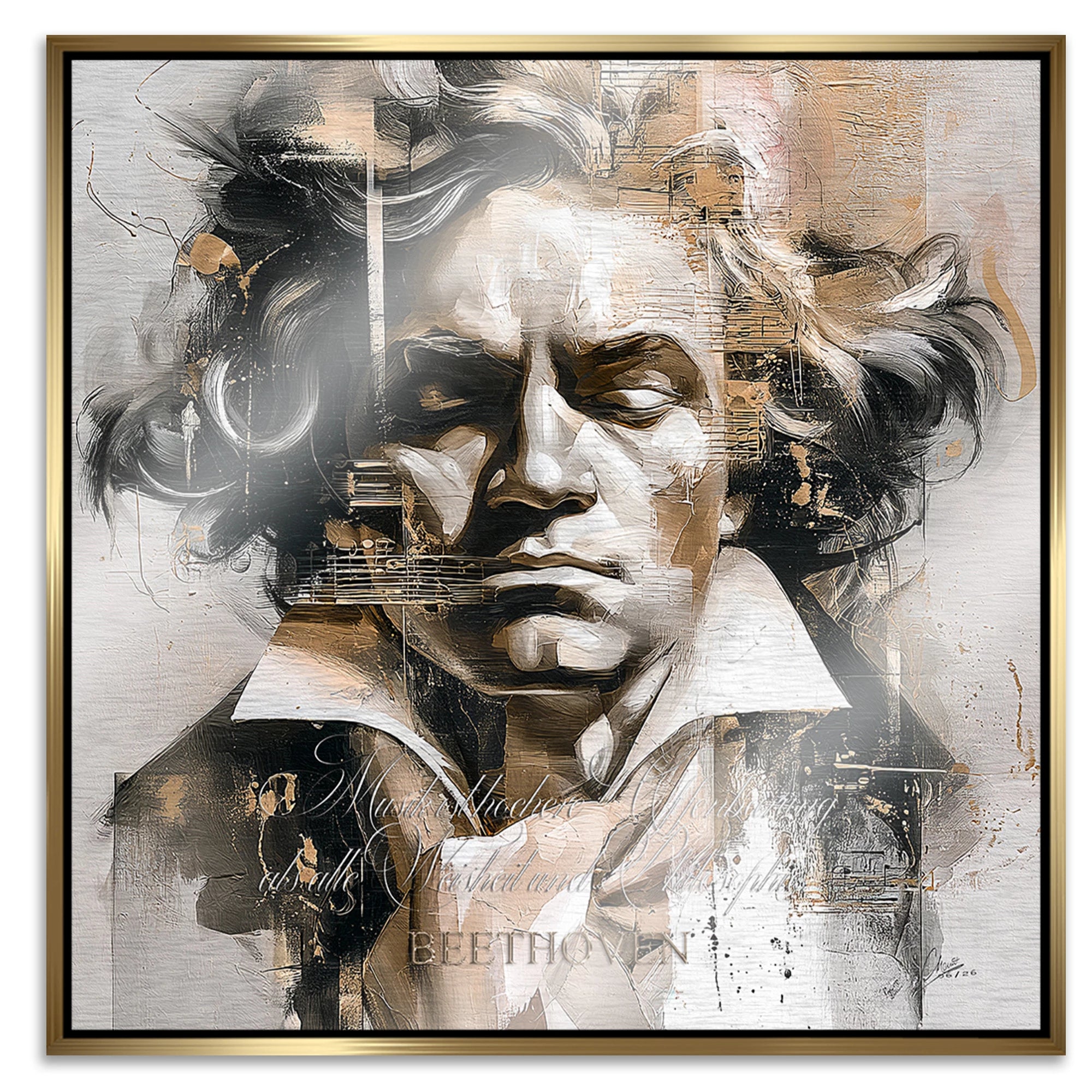 Beethoven Opus Aluminiumbild gebürstet