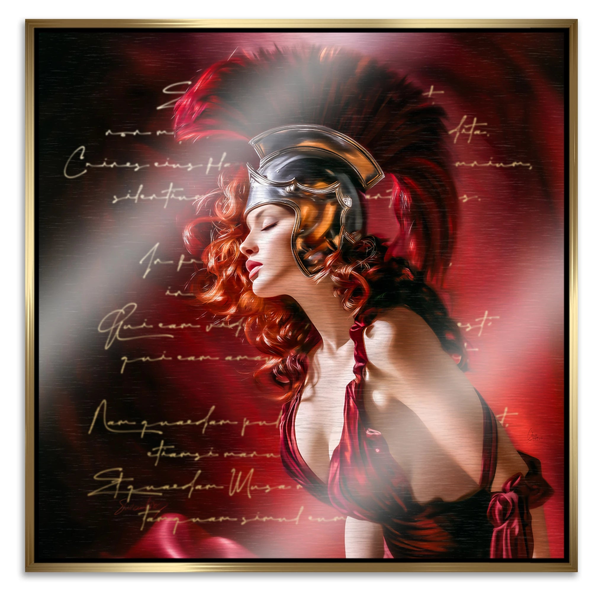 Venus in Rot Aluminiumbild gebürstet