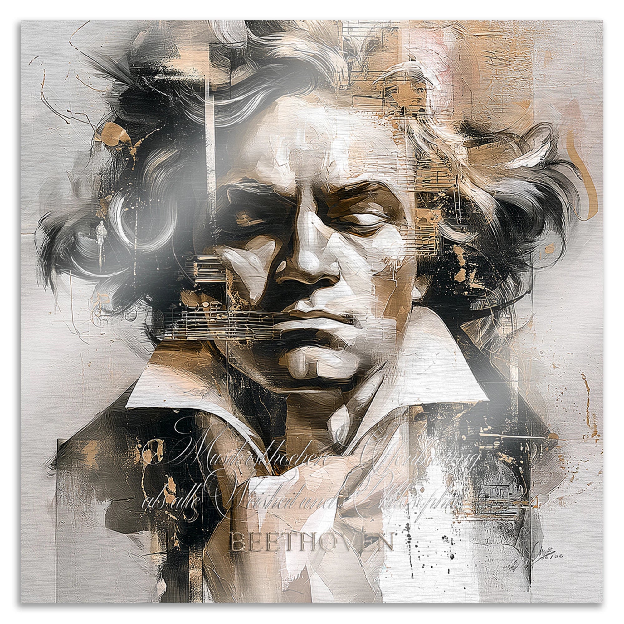Beethoven Opus Aluminiumbild gebürstet
