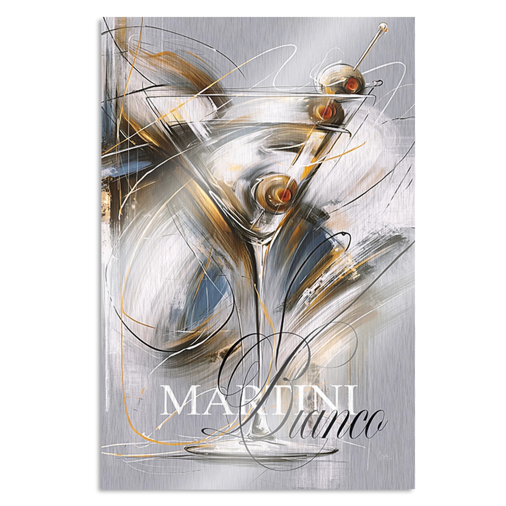 Martini Bianco Aluminiumbild gebürstet