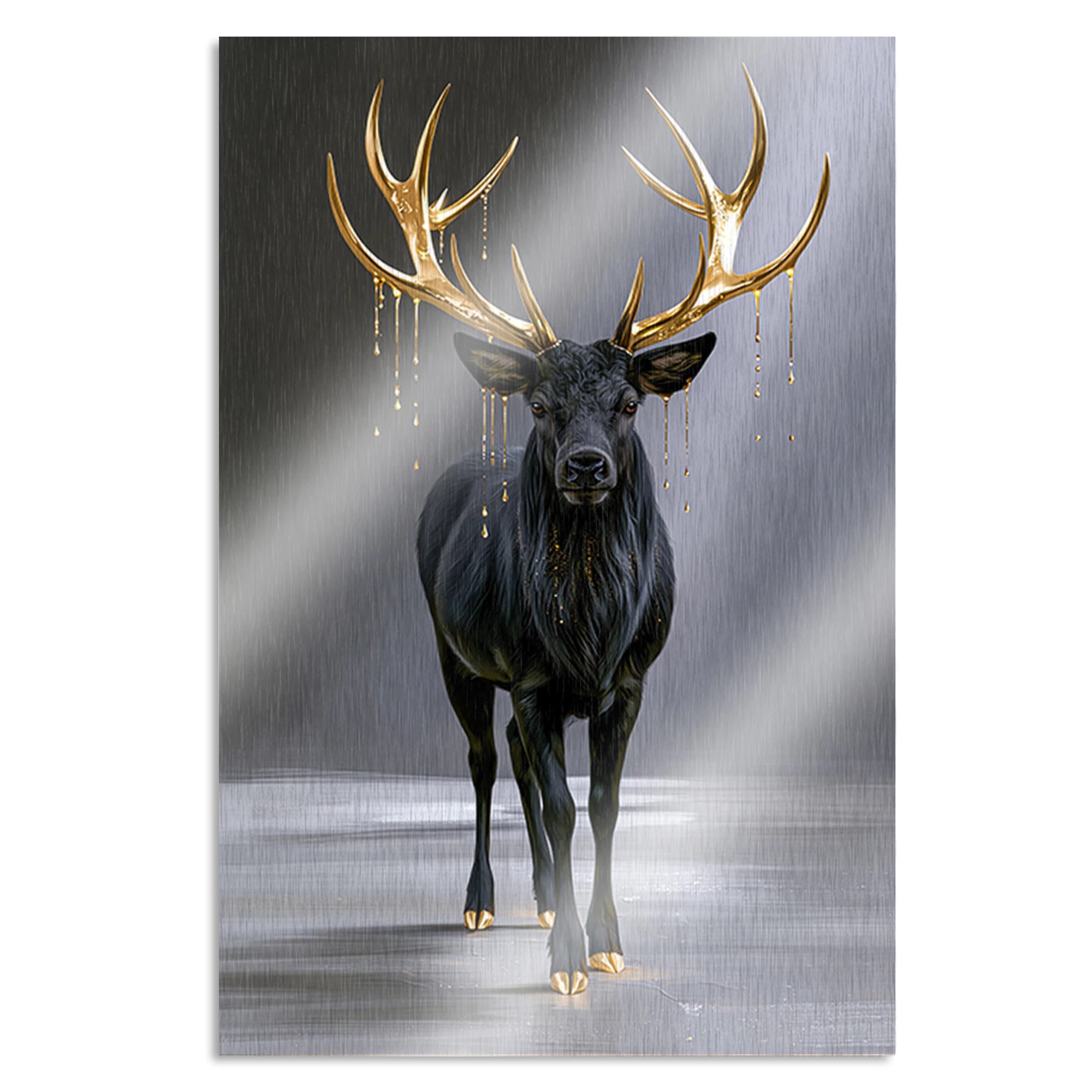 Hirsch Royal Aluminiumbild gebürstet