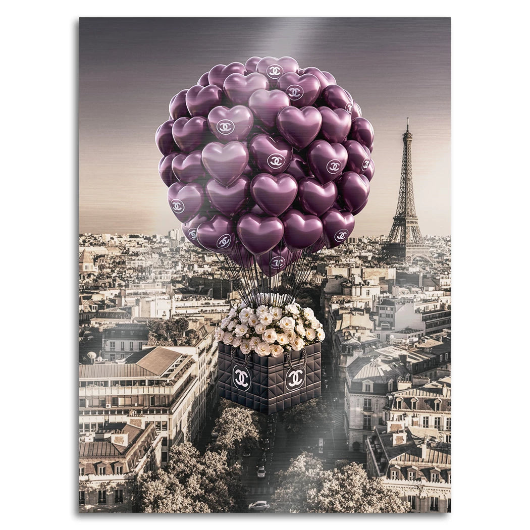 Chanel Ballons Aluminiumbild gebürstet