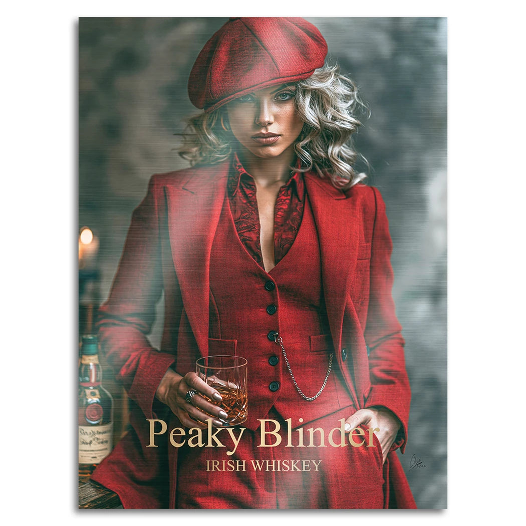 Peaky Blinder Lady Aluminiumbild gebürstet