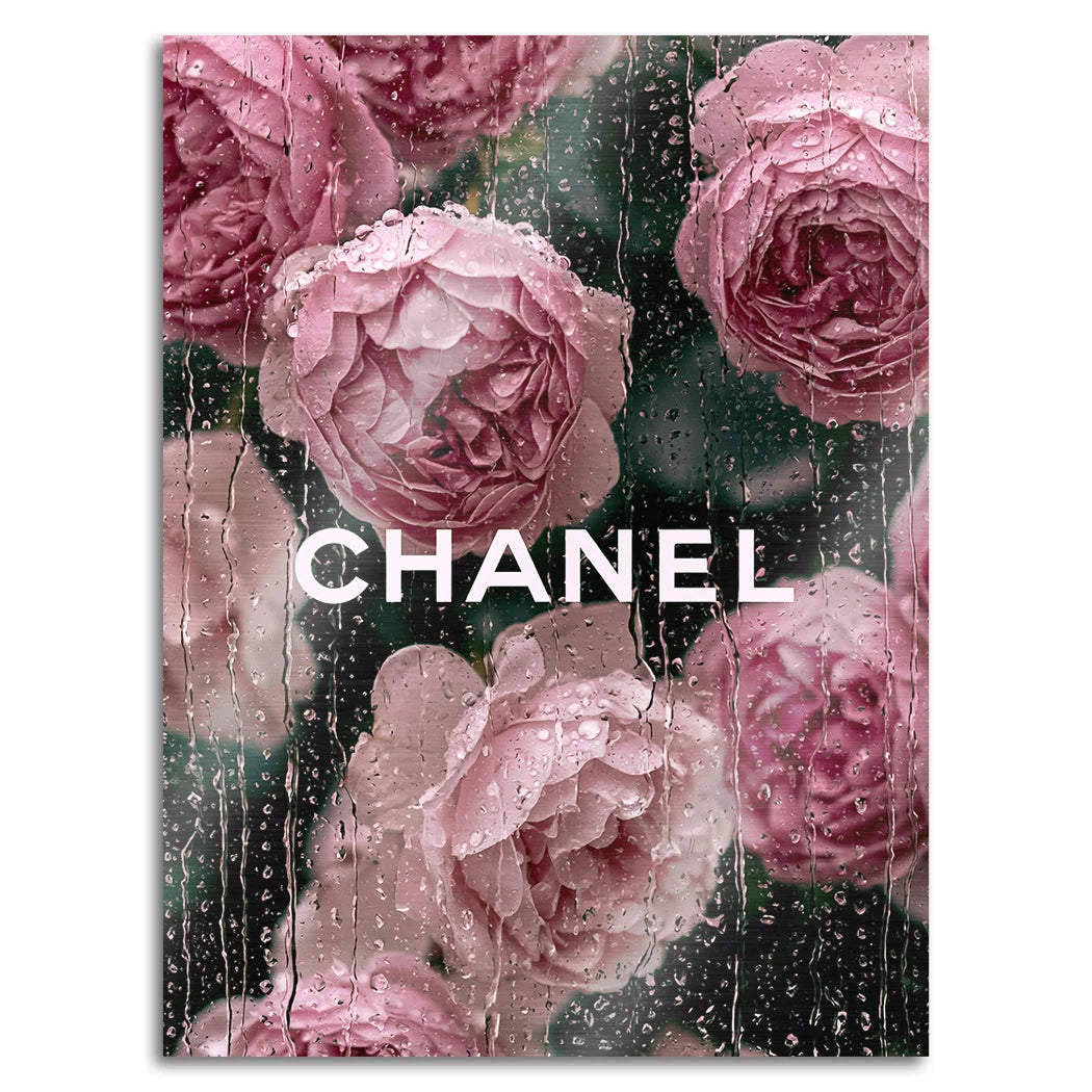 Chanel Rosenregen Aluminiumbild gebürstet