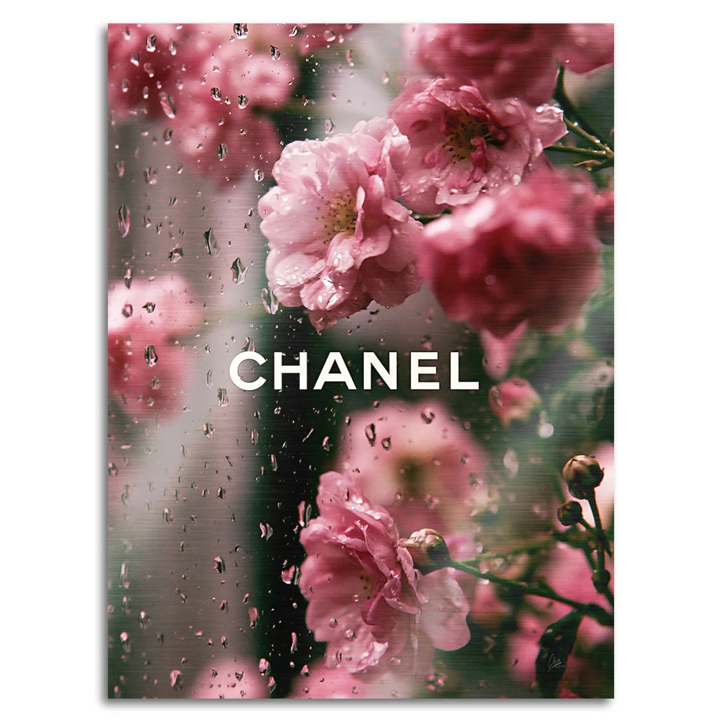 Chanel Blütenregen Aluminiumbild gebürstet
