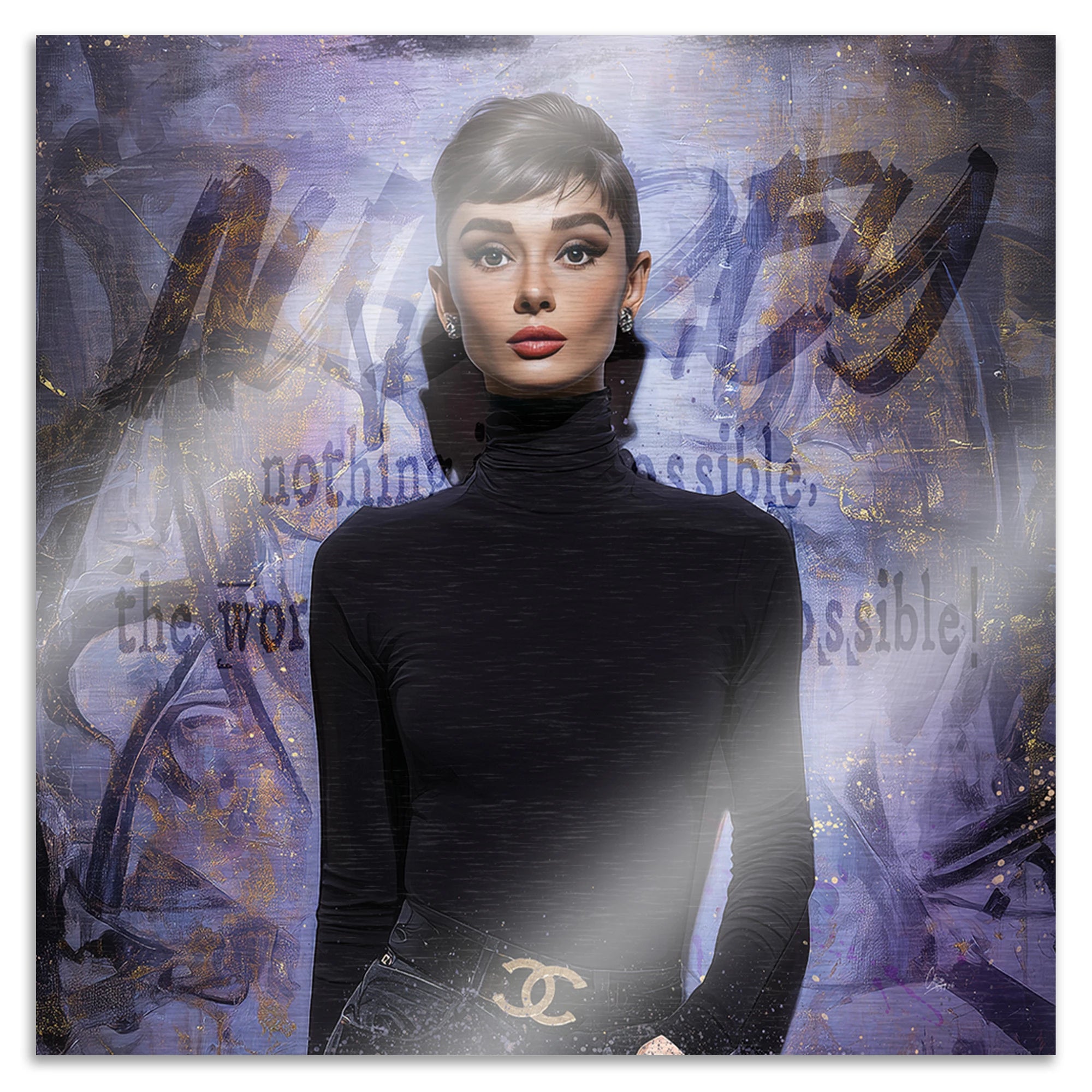 Audrey Hepburn Impossible Aluminiumbild gebürstet