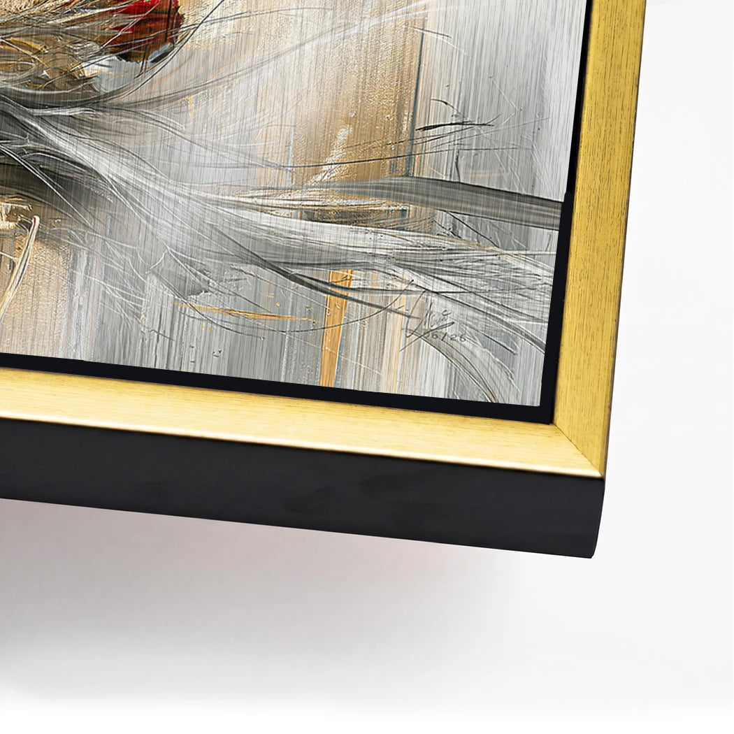 Highland Rind Gold Aluminiumbild gebürstet