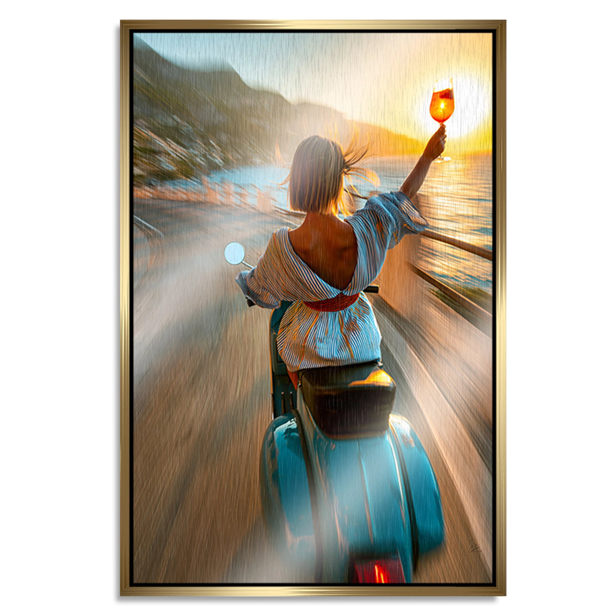 Vespa Dolce Vita Aluminiumbild gebürstet