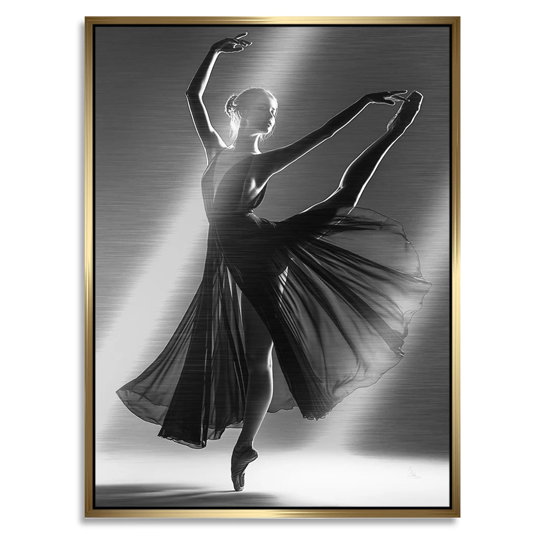Ballerina Schattenpoesie Aluminiumbild gebürstet