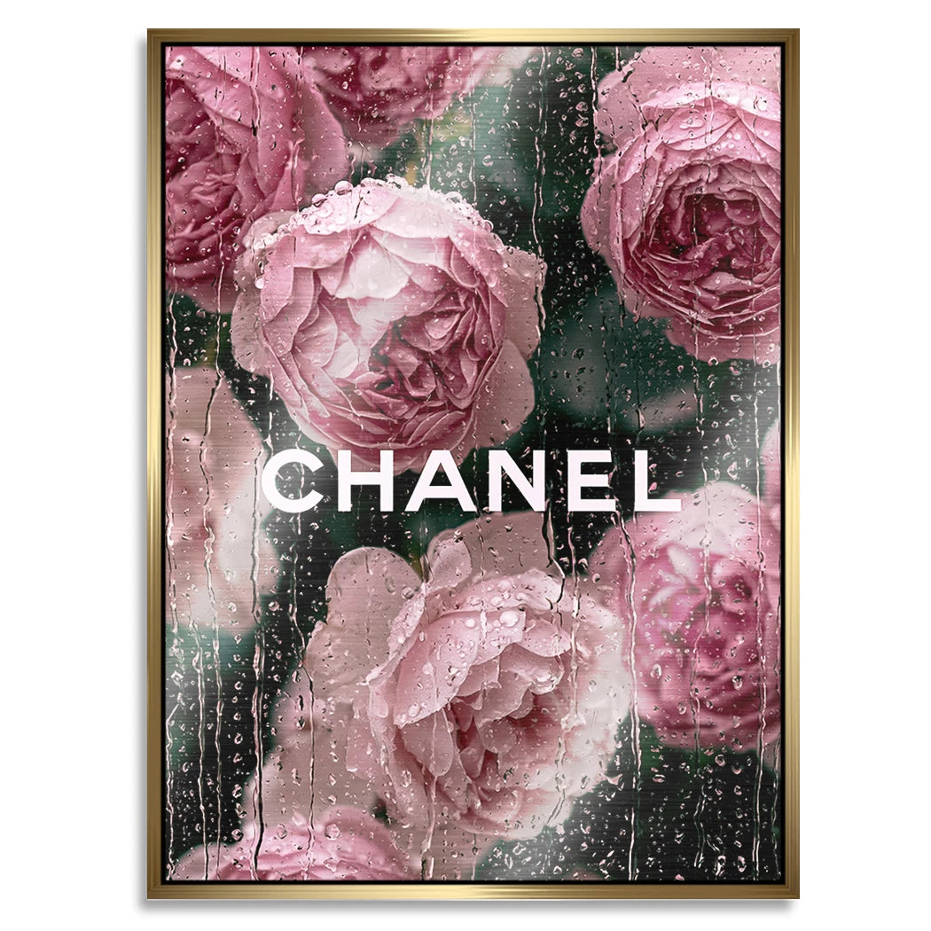 Chanel Rosenregen Aluminiumbild gebürstet