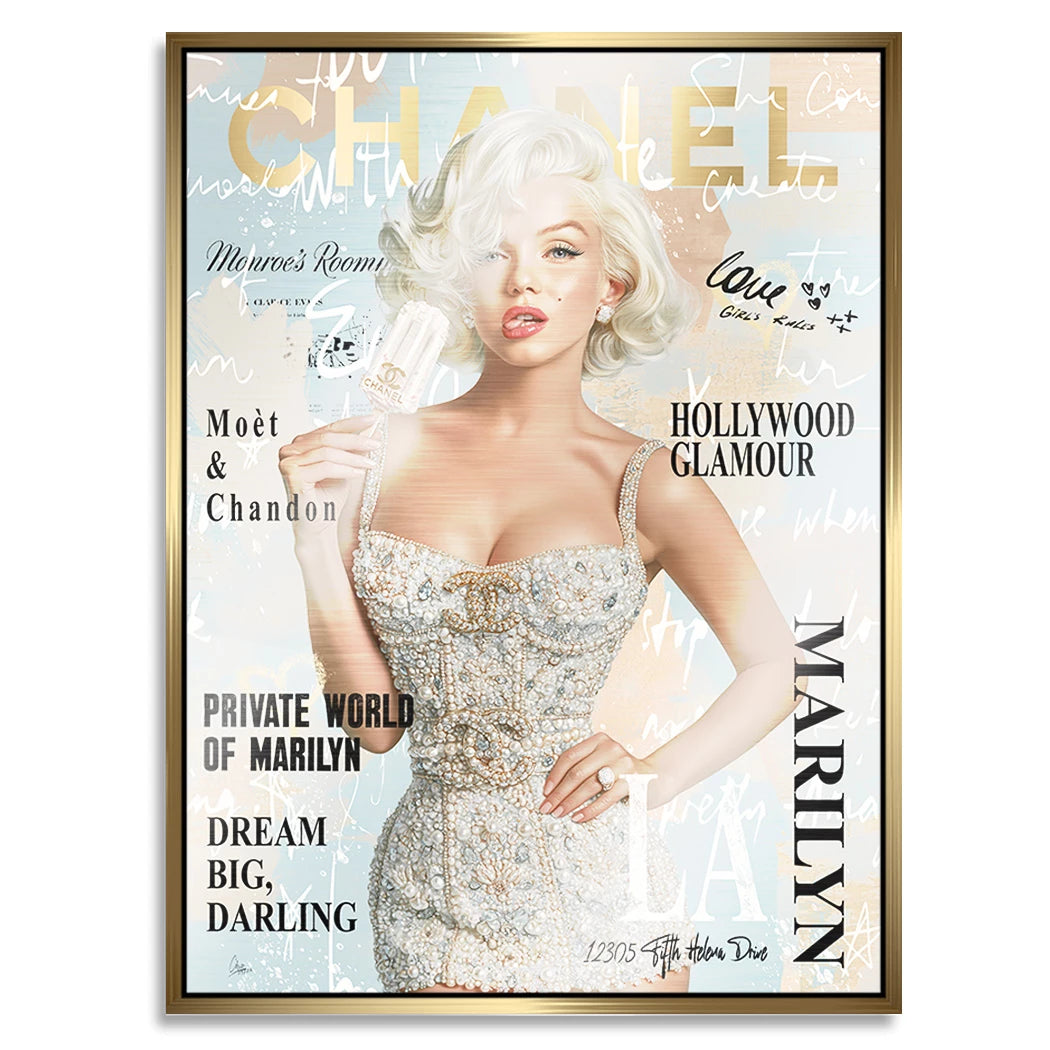 Marilyn Eis Glamour Aluminiumbild gebürstet