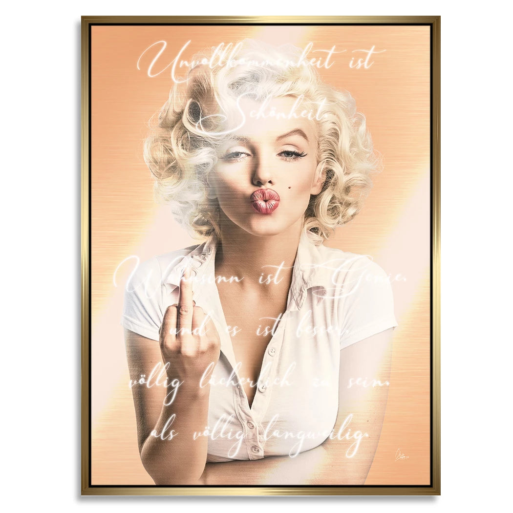 Marilyn Monroe Statement Aluminiumbild gebürstet