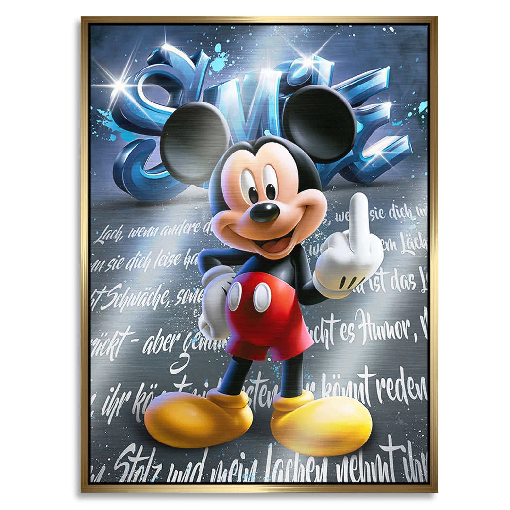 Micky Lacht Aluminiumbild gebürstet