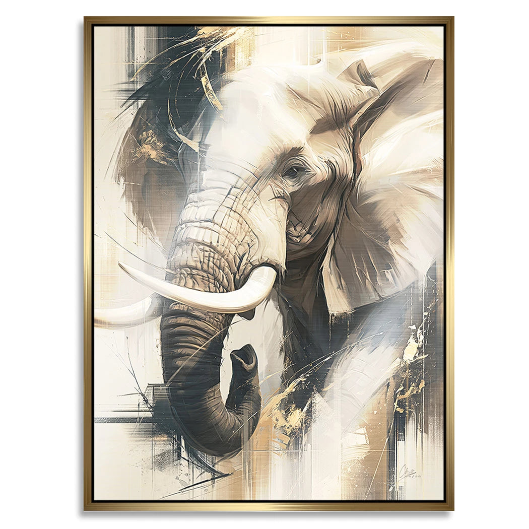 Goldener Elefant Aluminiumbild gebürstet