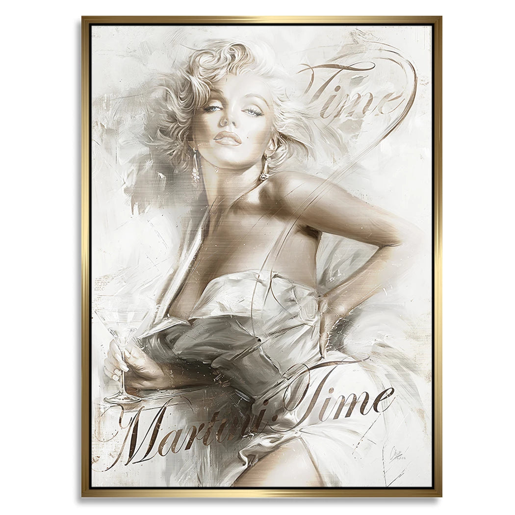 Marilyn Monroe Martini Time Aluminiumbild gebürstet