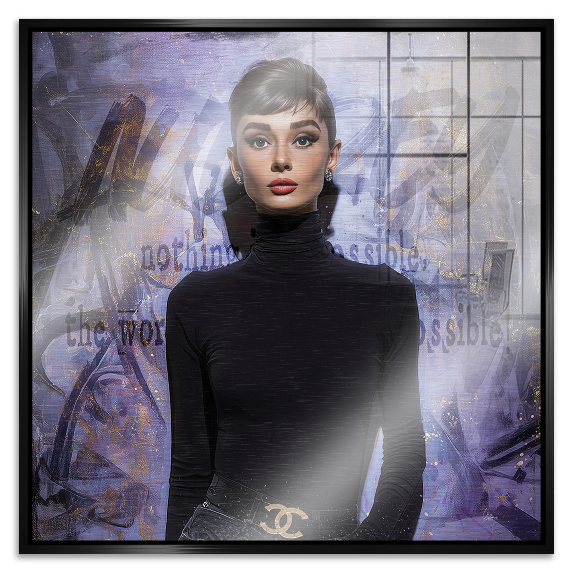 Audrey Hepburn Impossible Aluminiumbild gebürstet