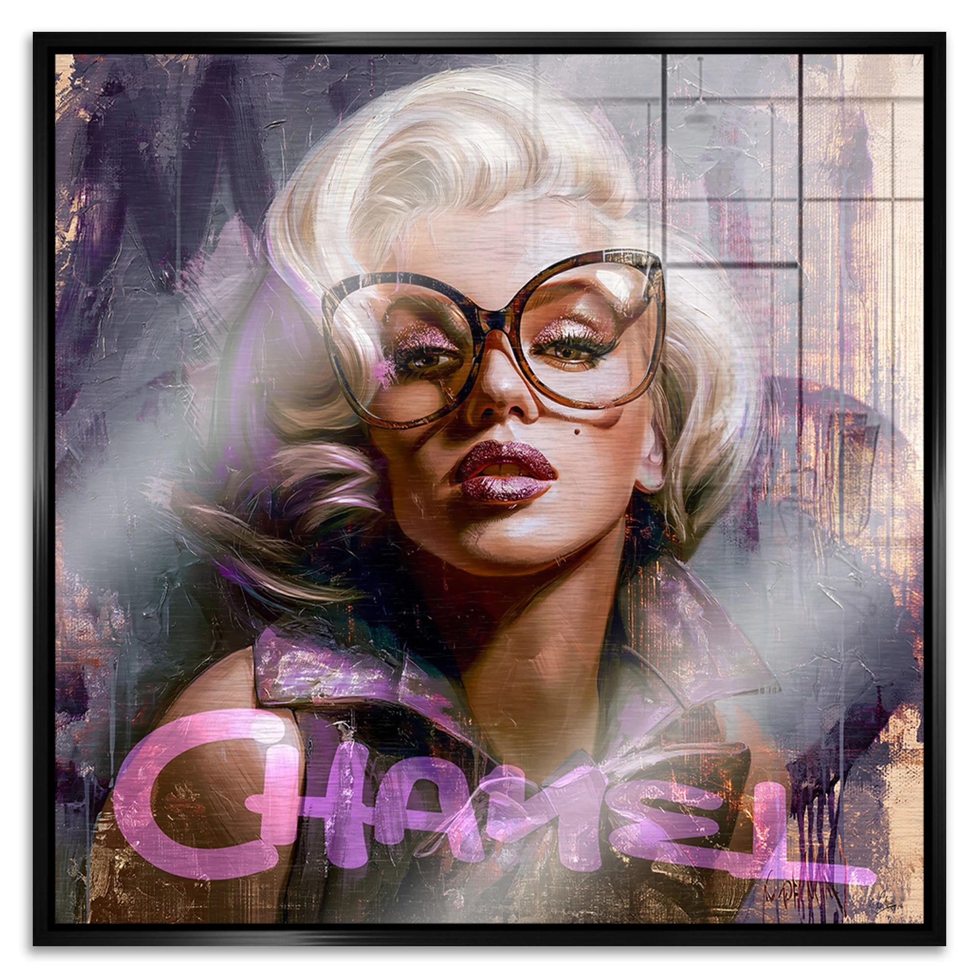 Monroe Chanel Chic Aluminiumbild gebürstet