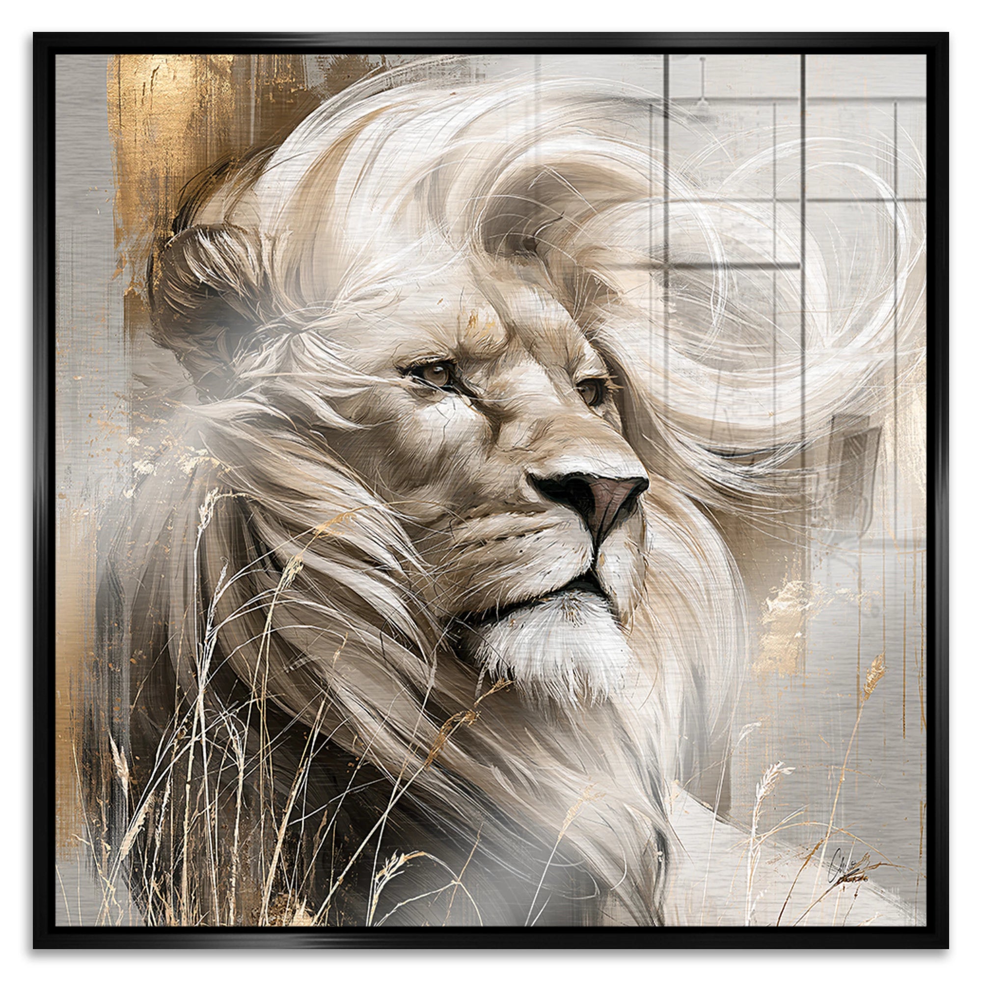 Silent Lion Aluminiumbild gebürstet