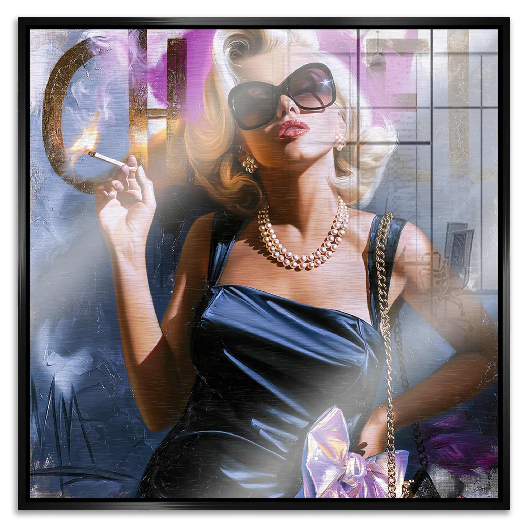 Marilyn Monroe Smoke Aluminiumbild gebürstet