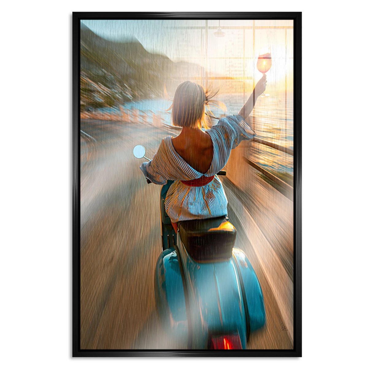 Vespa Dolce Vita Aluminiumbild gebürstet
