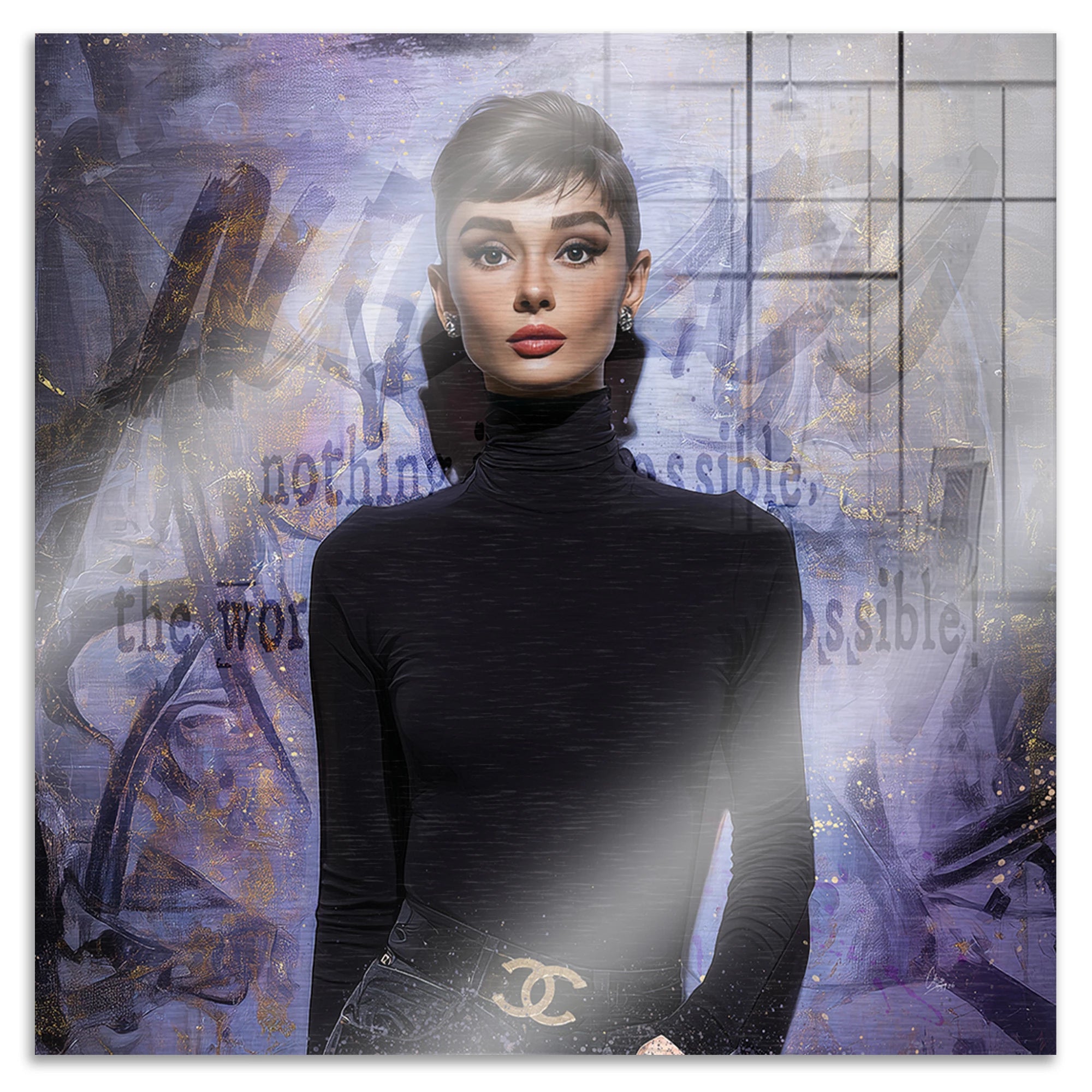 Audrey Hepburn Impossible Aluminiumbild gebürstet
