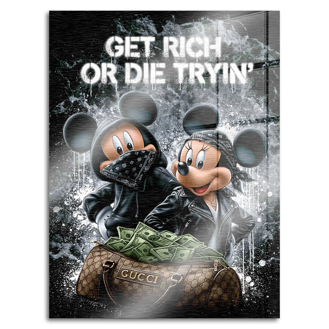 Micky Minnie Hustle Aluminiumbild gebürstet