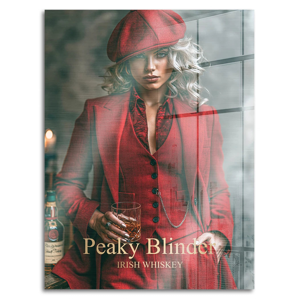 Peaky Blinder Lady Aluminiumbild gebürstet