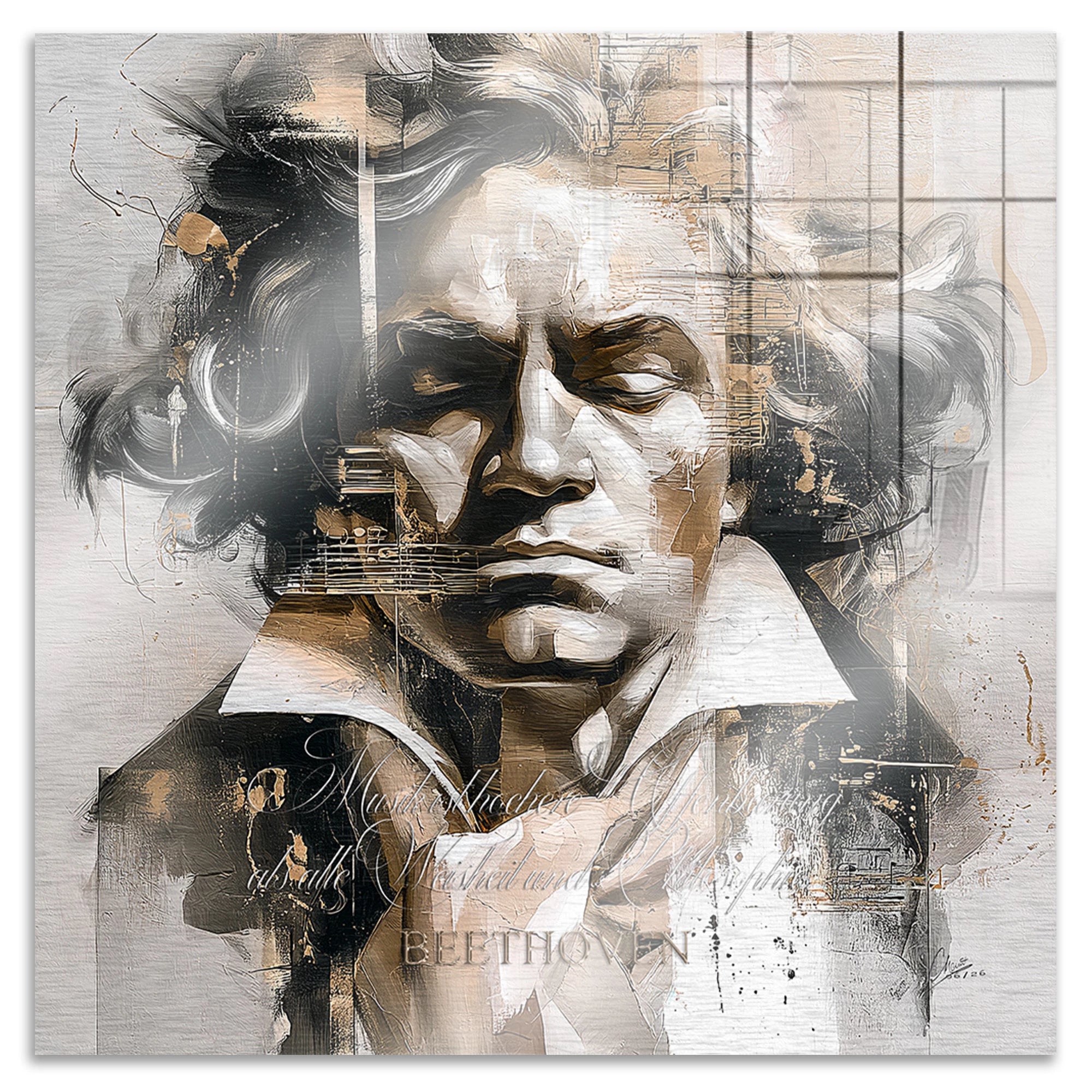 Beethoven Opus Aluminiumbild gebürstet